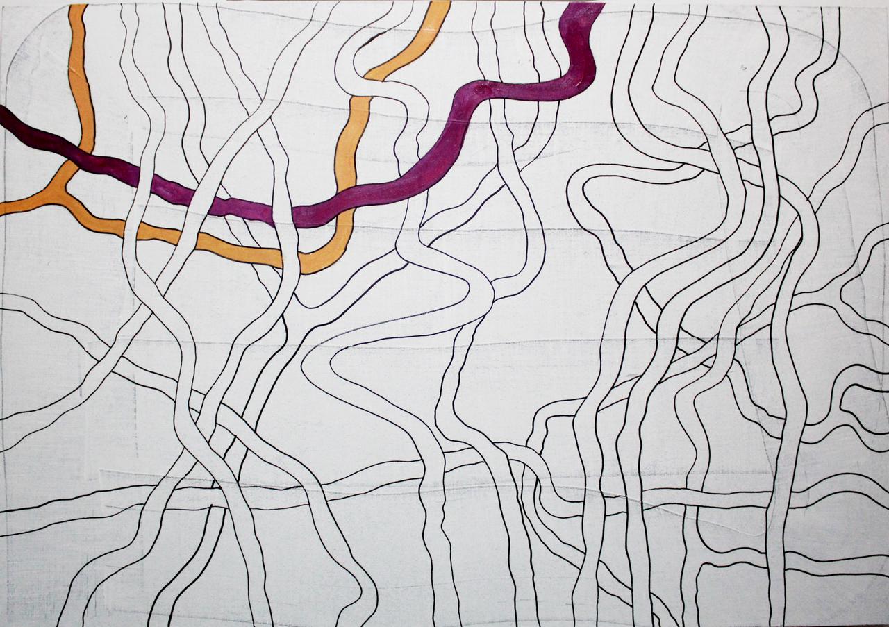 psychological discharge, oil & marker pen on canvas, 100x70cm, 2015.jpg