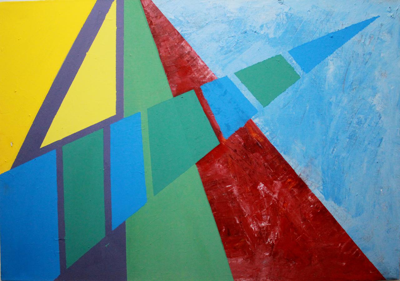 abstract experiment, oil, acrylic & emulsion (mixed media) on canvas, 100x70cm, 2015.jpg