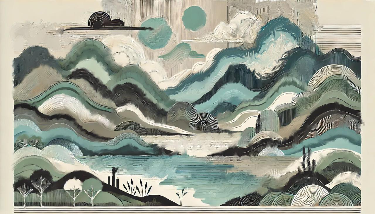 dall·e 2024-12-07 19.00.41 - a detailed and serene abstract landscape design for use as a vector art template. the composition features a variety of layered natural elements, incl.jpg