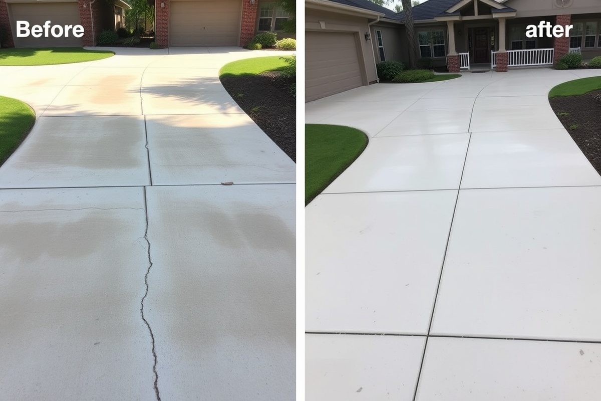 Concrete transformation before and after