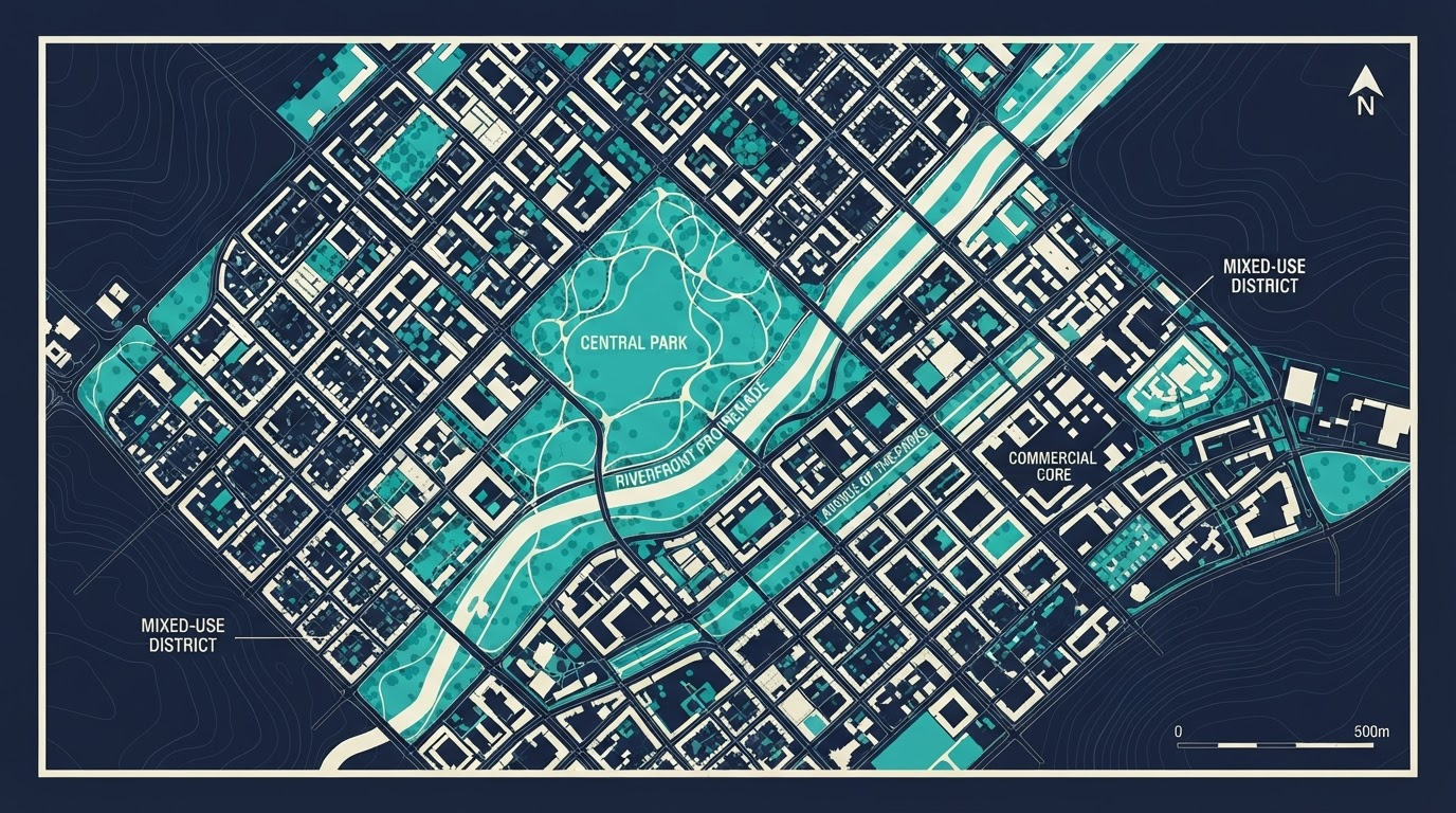 Urban planning visualization with satellite imagery