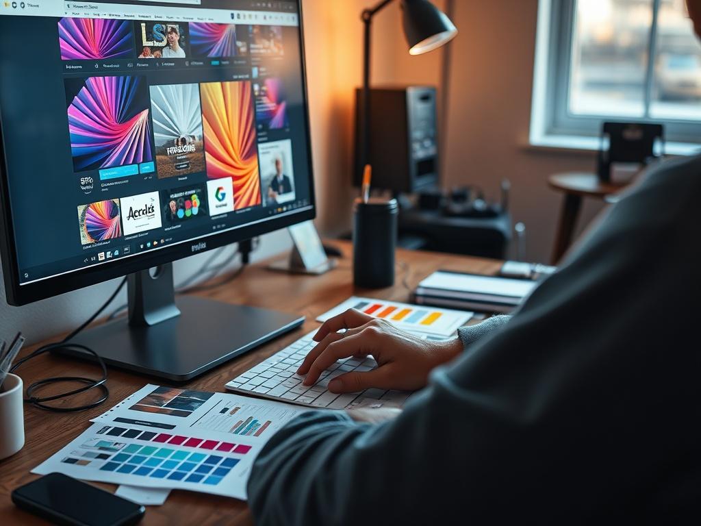 A close up shot of a designer working on a
