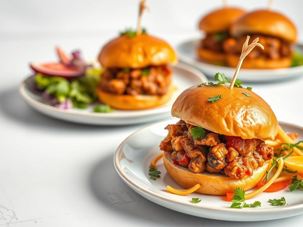 A vibrant, close up shot of a beautifully plated vegan