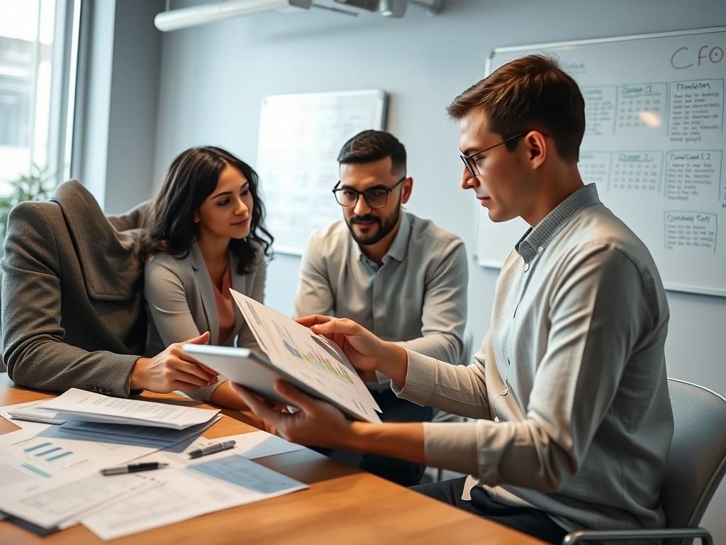 A close up shot of a fractional CFO working with