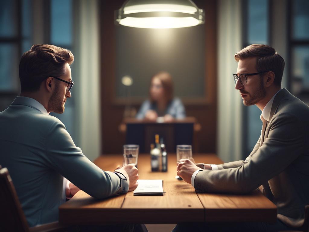 a close up shot of a mediator facilitating a discussion