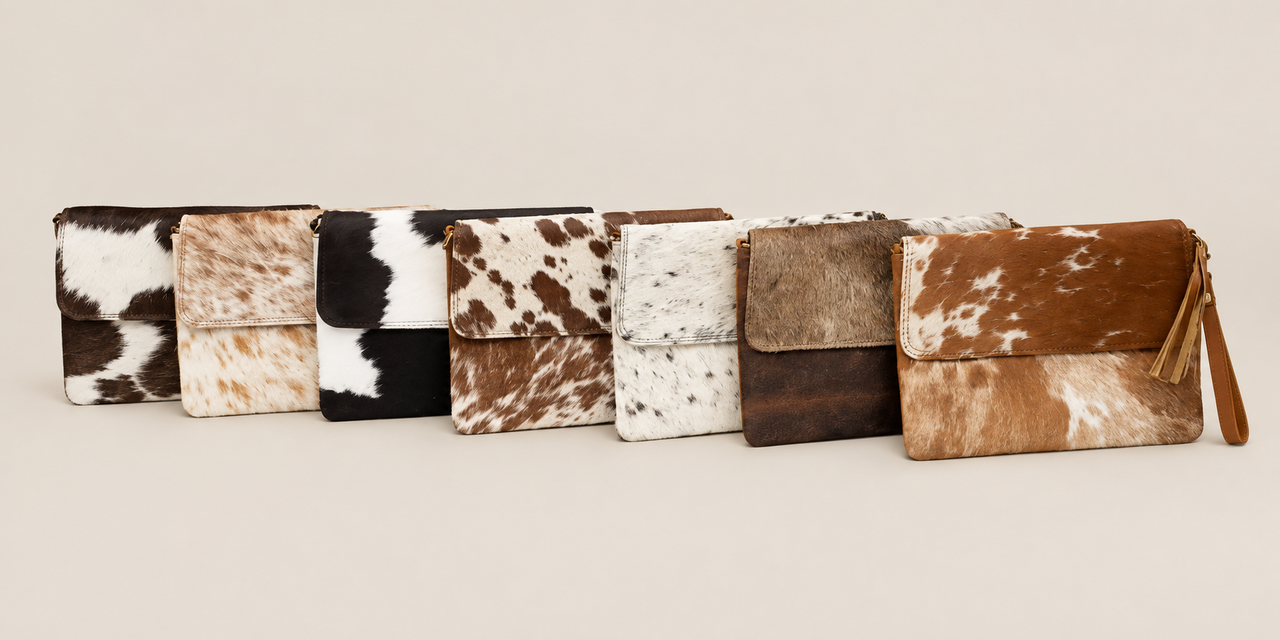 Cowhide Envelope Crossbody — pictured selection
