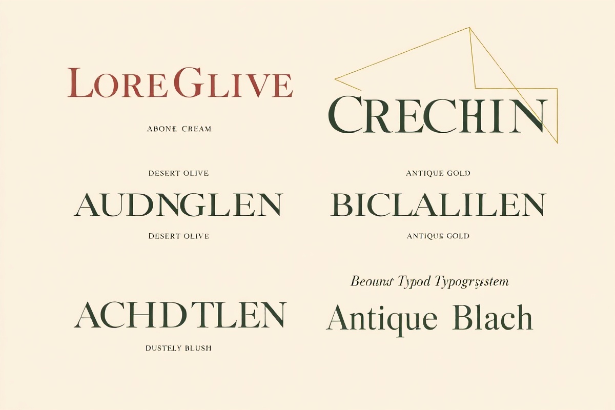 Luxury typography and color palette showcase