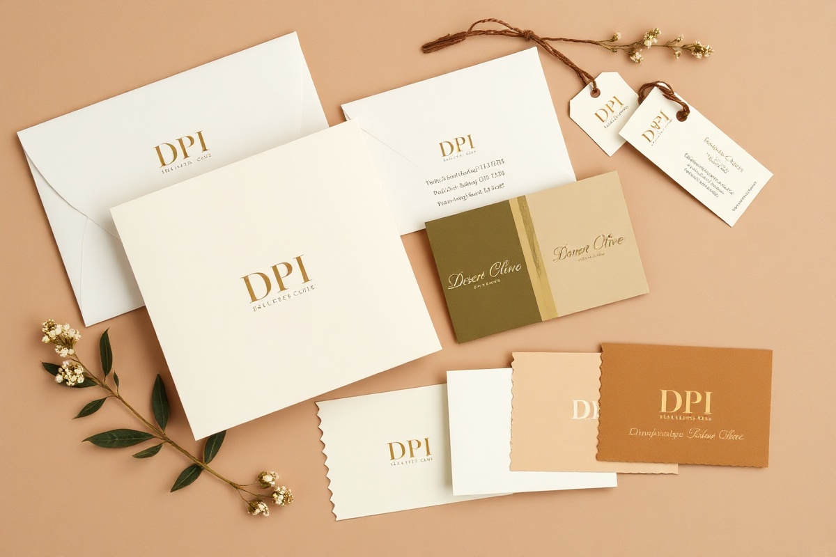 Brand identity stationery and luxury materials