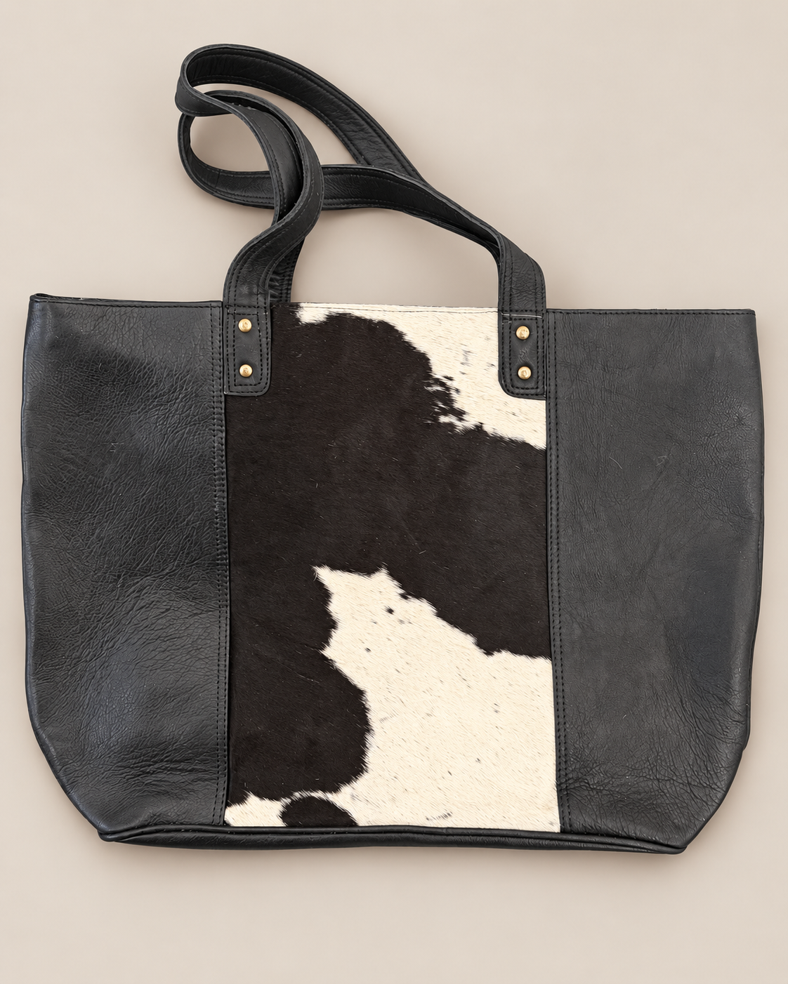 Black Cowhide & Leather Tote — pictured selection