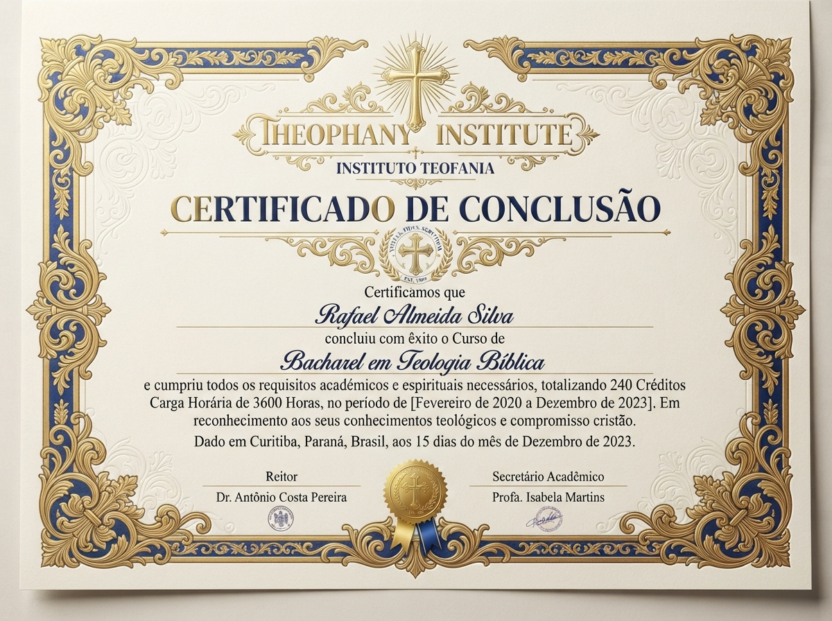 Certificado de Conclusão Theophany Institute