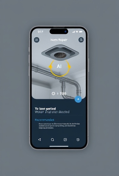 FixFirst app on smartphone showing water leak detection
