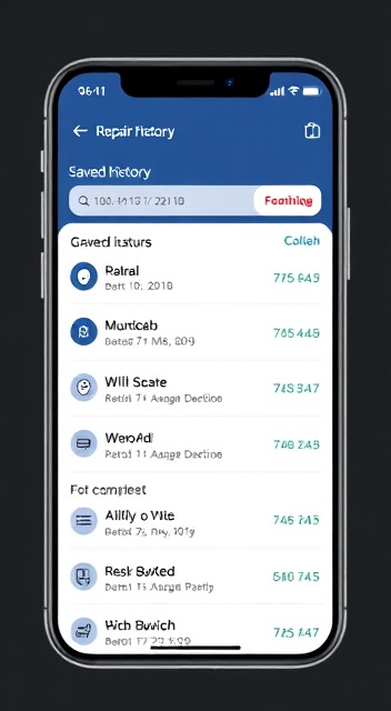FixFirst app showing saved repair history