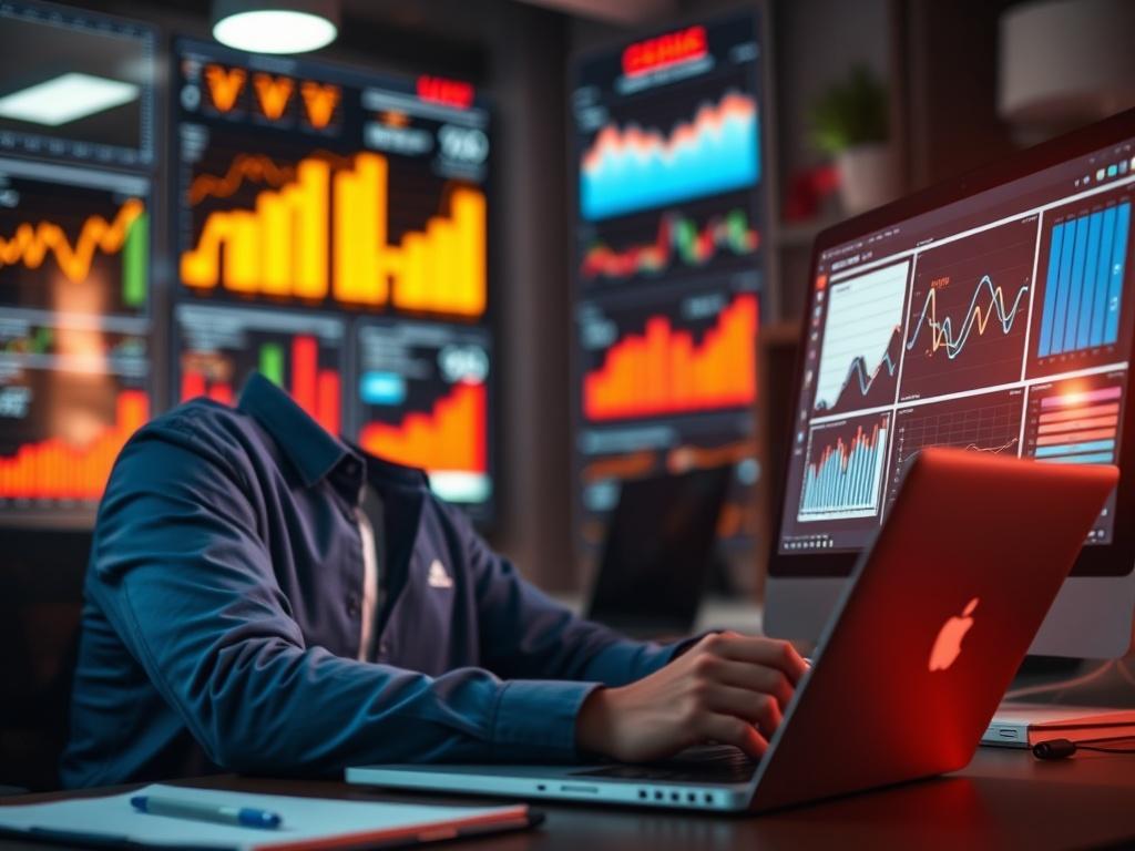 A close up shot of a digital marketing strategist working