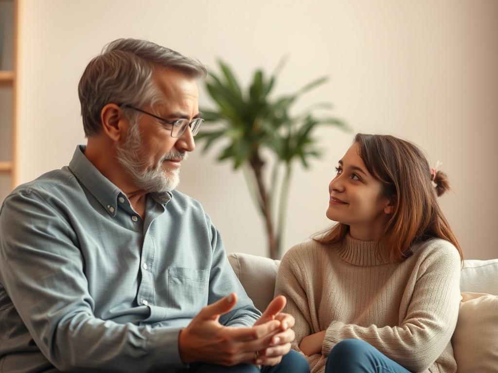 A comforting virtual counseling session where a therapist is engaging