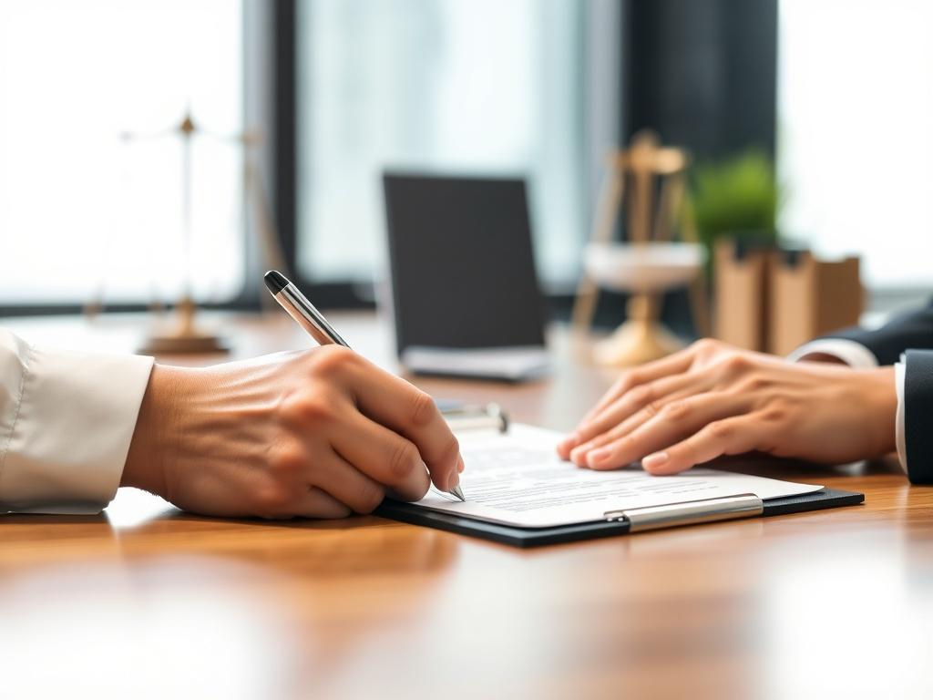 A close up shot of a legal contract being signed
