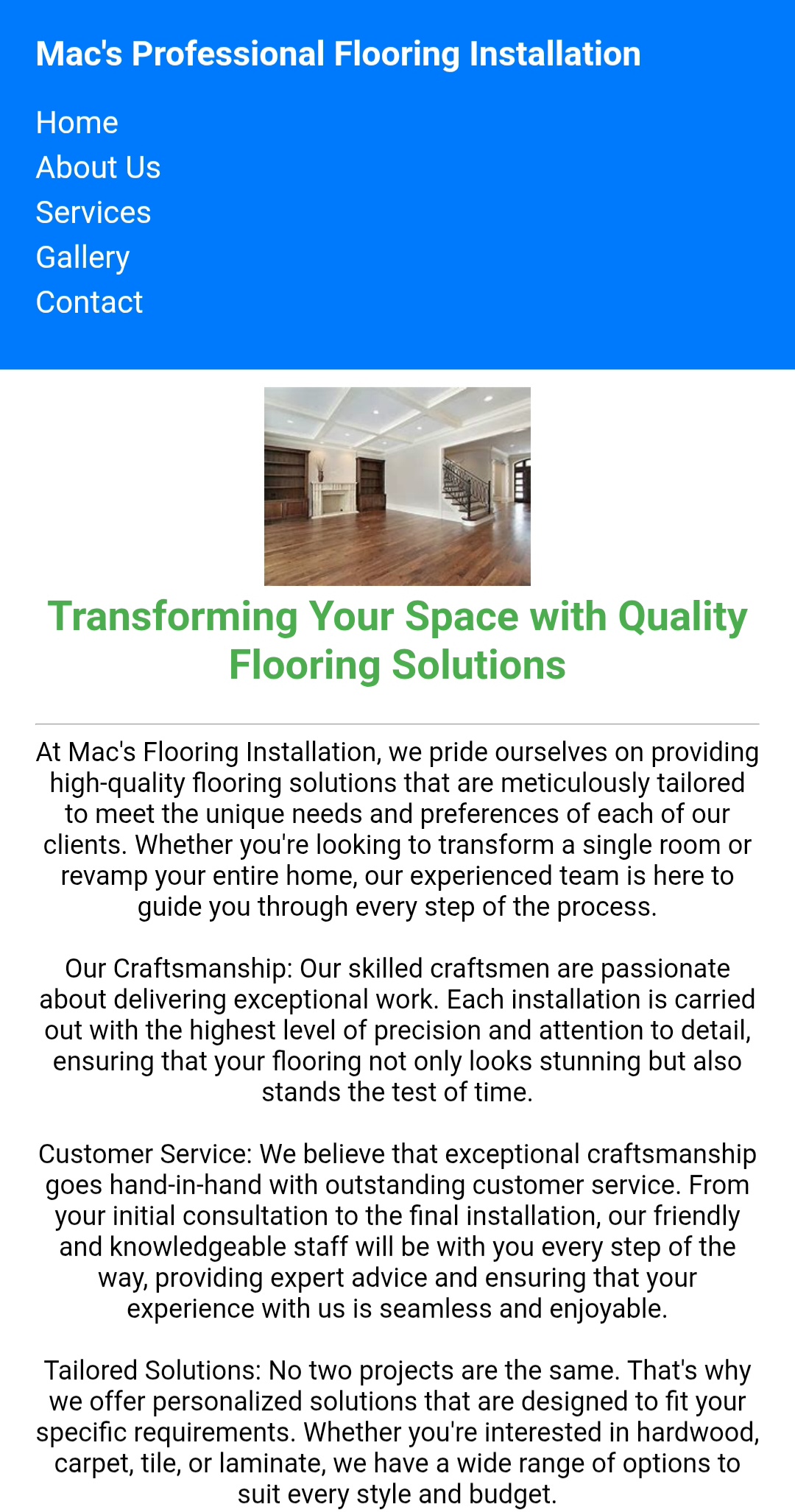 Mac's Flooring website