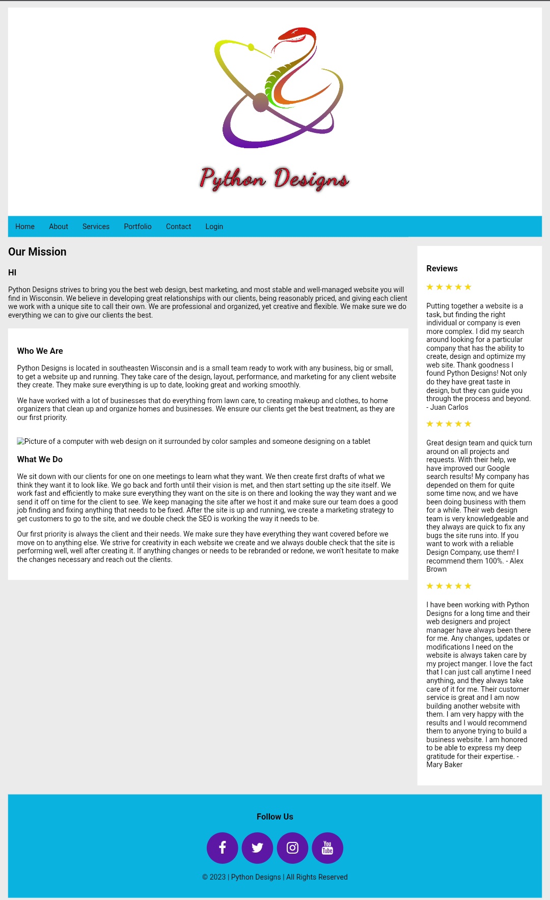 Python Designs website