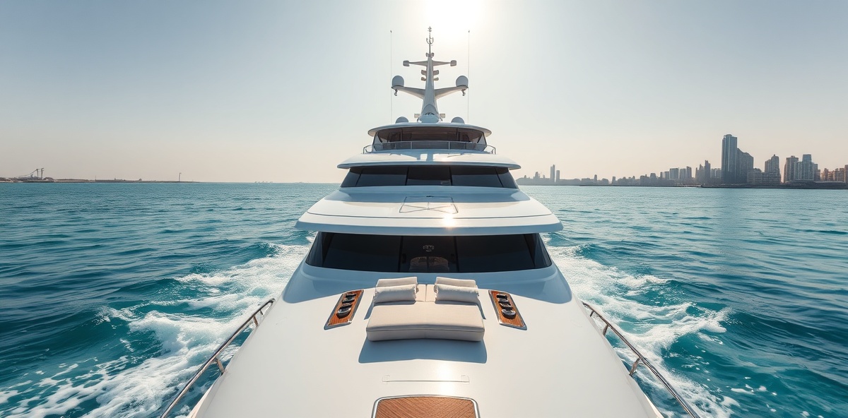 Luxury yacht in Dubai waters