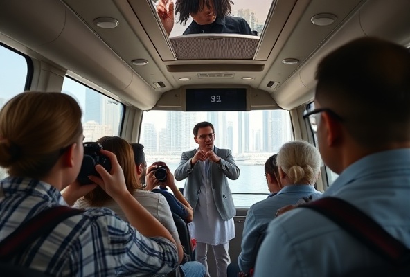 Tour bus with visitors