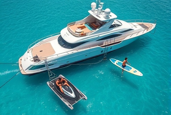 Water sports on yacht