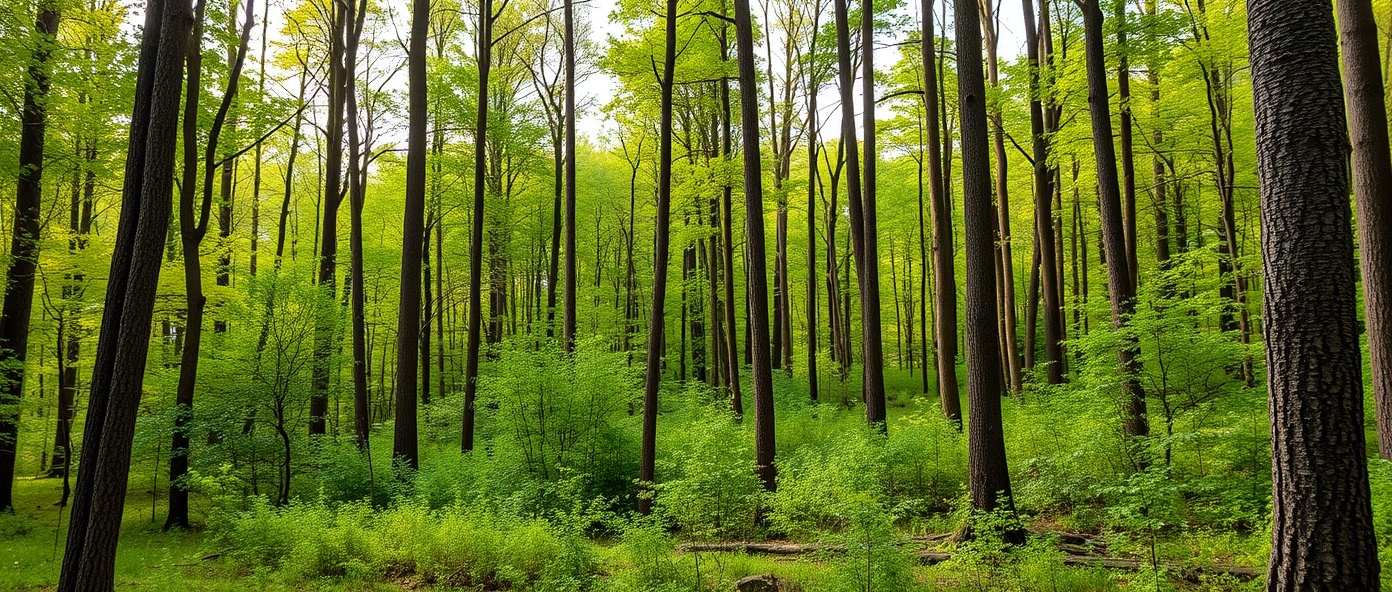 Connecticut woodland forest with natural landscape and peaceful outdoor setting