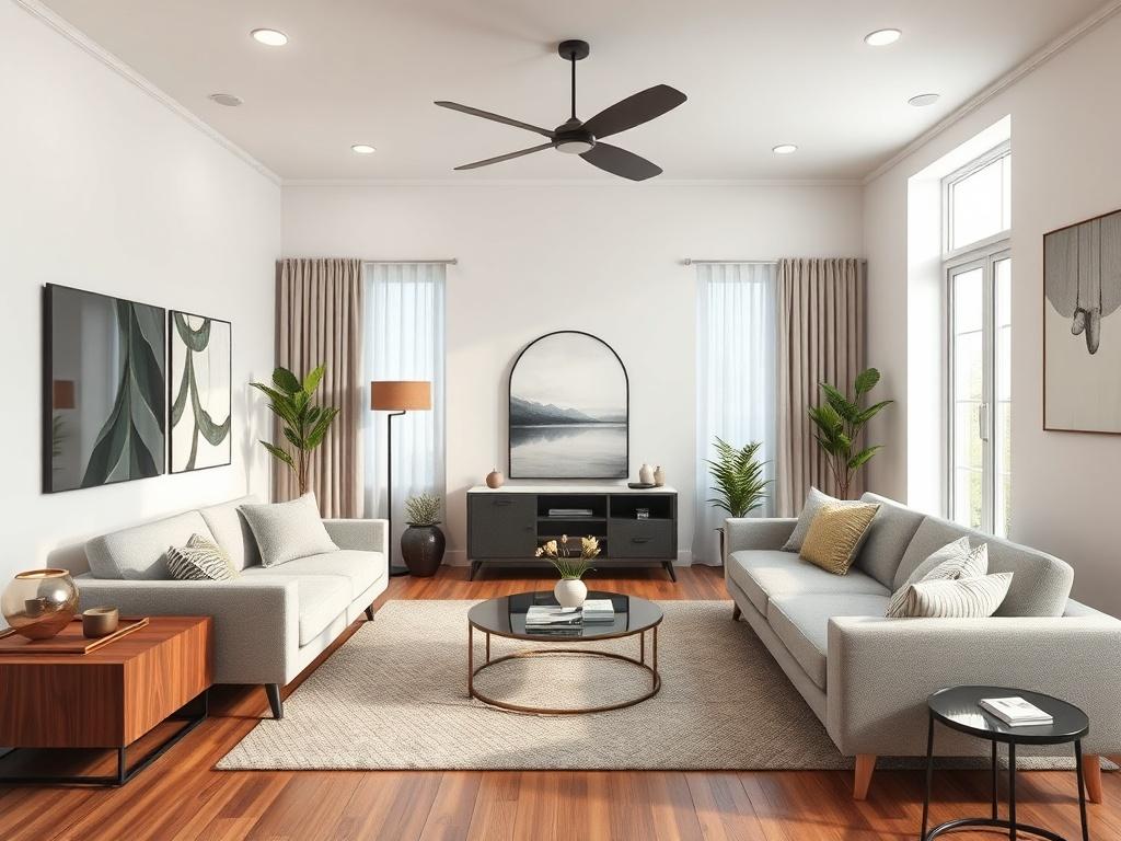 A realistic high resolution of a beautifully staged virtual room,