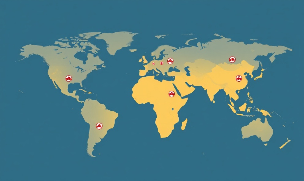 World map representing global humanitarian reach