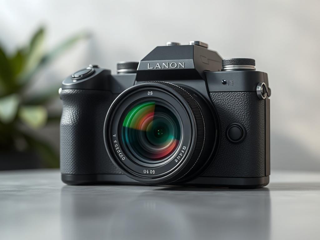 **AI Image Generation Prompt:**

Create a realistic high-resolution photo of a sleek, modern 8K digital high-definition camera positioned prominently in the center of the frame. Focus on a detailed view of the camera, emphasizing its 48 million pixel sensor, showcasing intricate features such as knobs, buttons, and lens texture. The body of the camera should have a matte finish in a dark color, possibly charcoal or black, to enhance its sophisticated look.

The background should be softly blurred (using a b