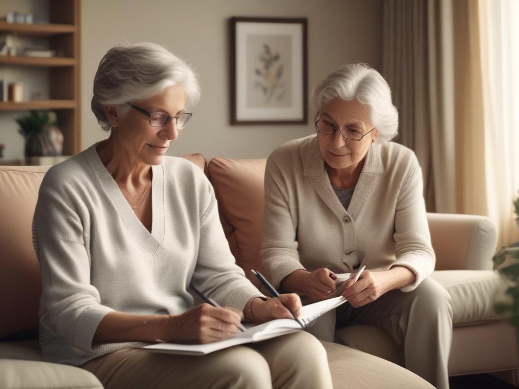 A compassionate caregiver conducting a personalized assessment with a senior