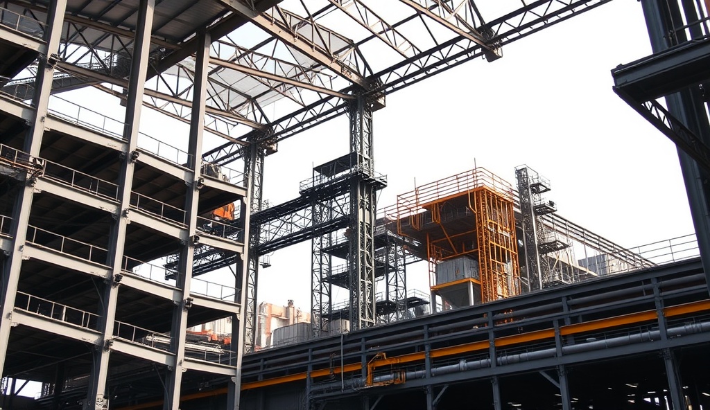Çok katlı çelik yapı, endüstriyel proses binası