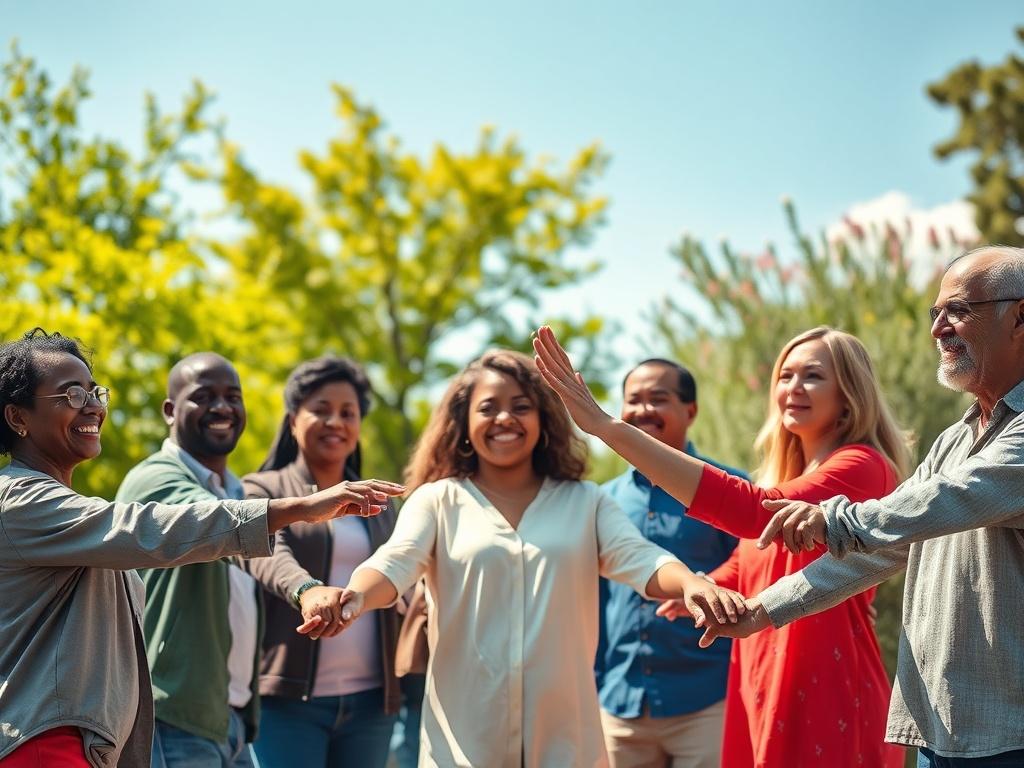 A realistic high resolution of a diverse group of individuals