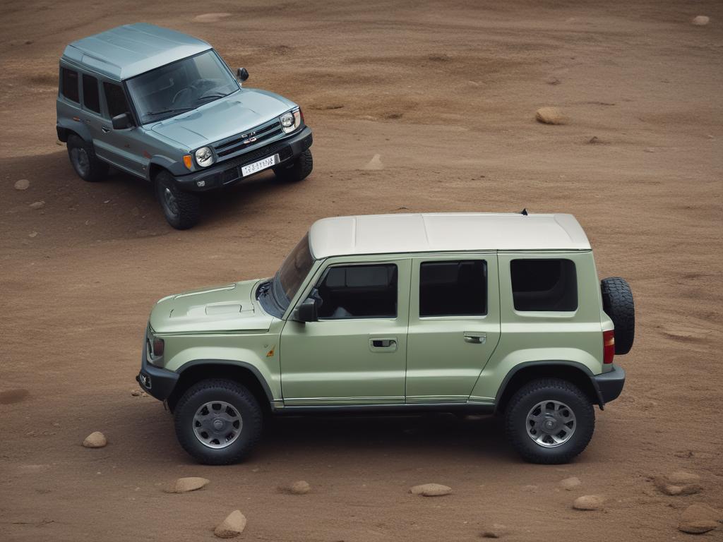 Minimalist table, Suzuki Jimny, outdoor, drop down design, lightweight