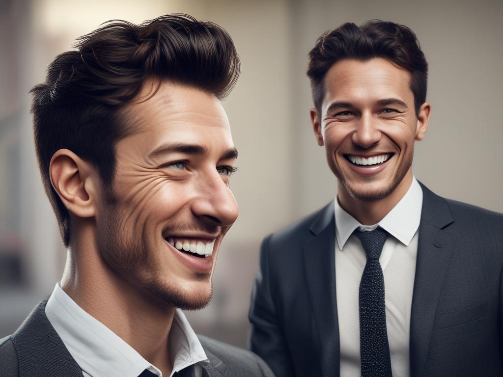 Capture a close up shot of a confident individual in