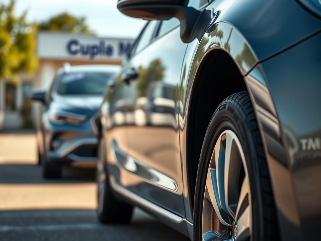 A realistic close up shot of a reliable used vehicle