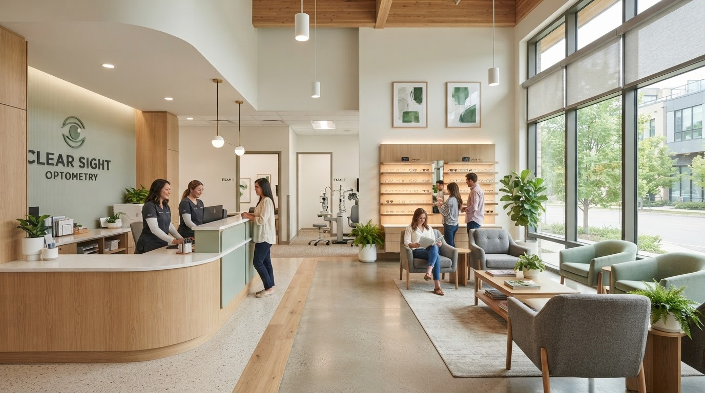 Modern eye care clinic interior