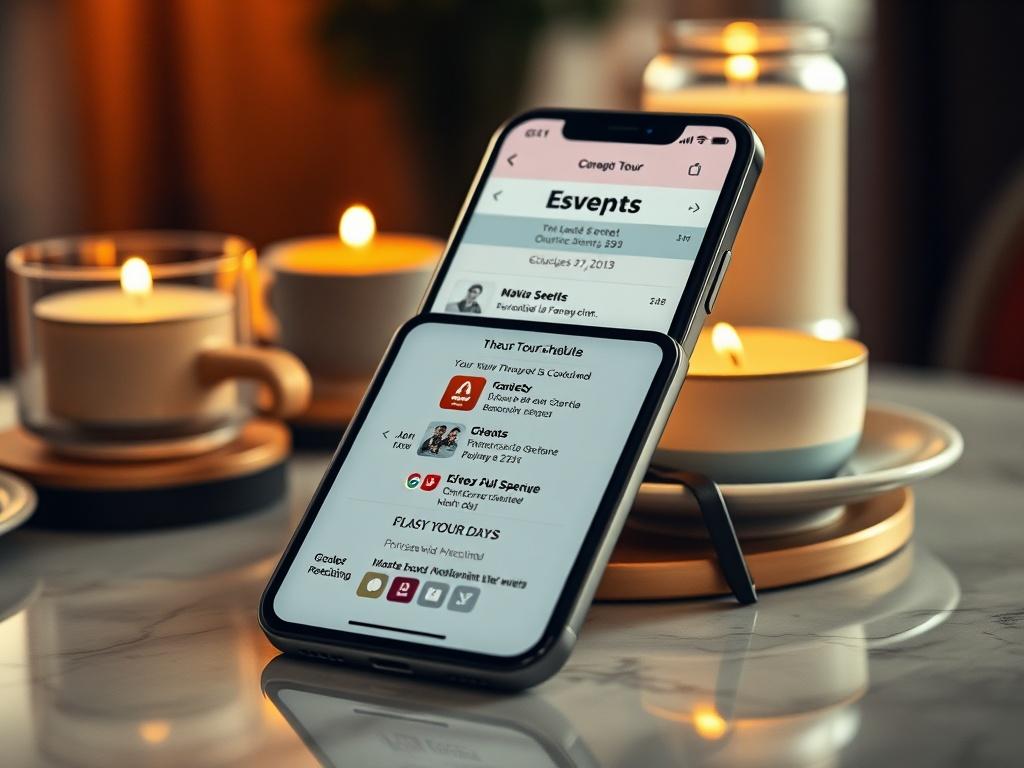 A high resolution of a dynamic tour schedule displayed on