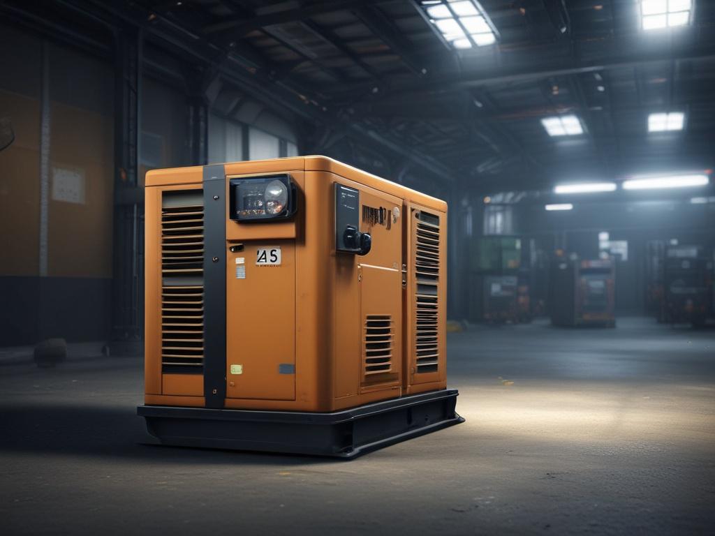 high resolution close up of an emergency diesel generator in