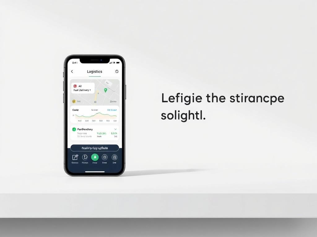 A high resolution image of a smartphone featuring a logistics