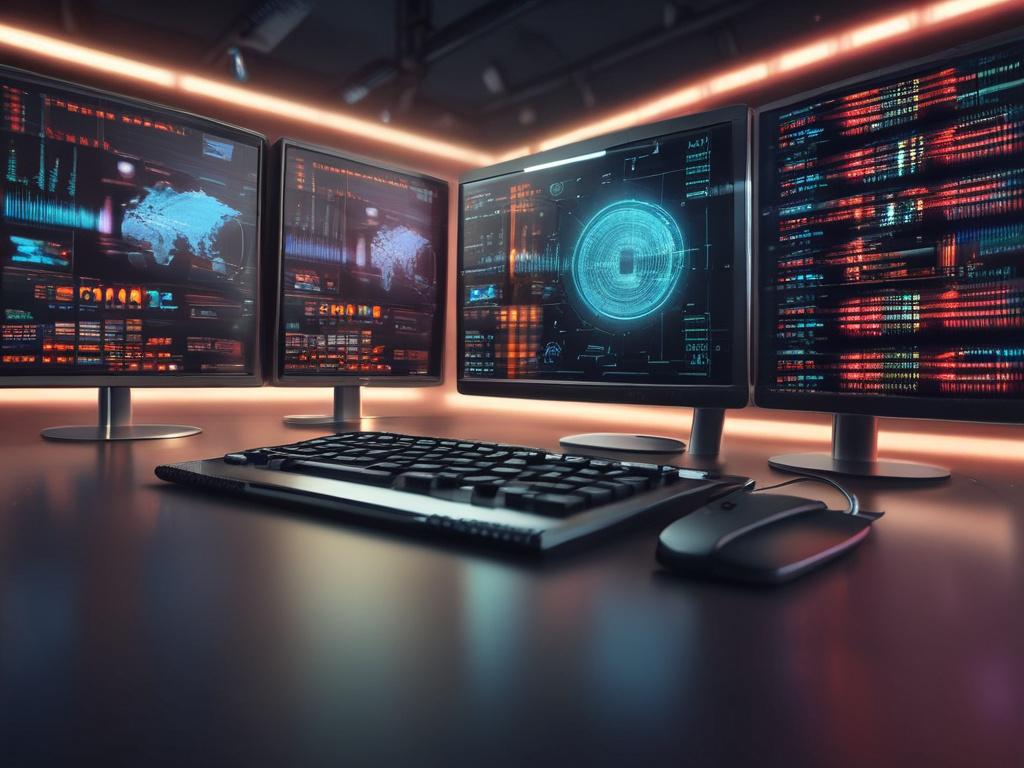 A close up shot of a high tech computer screen