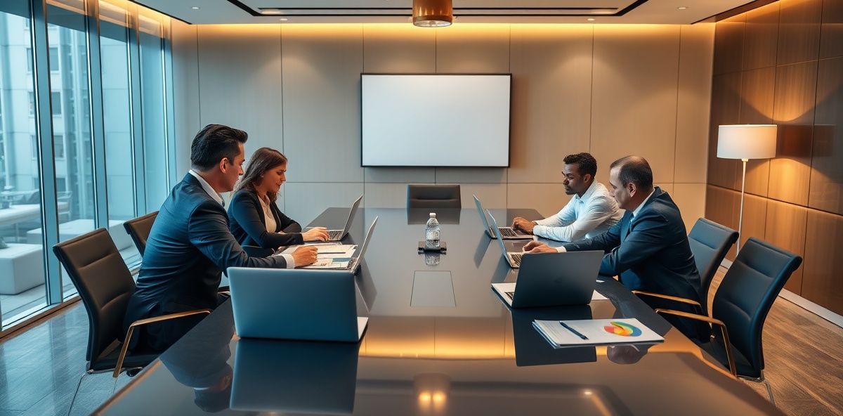 Executive boardroom strategy session