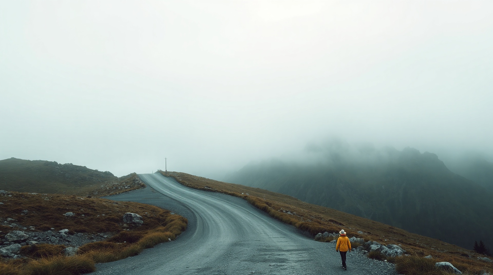 Alpine mountain landscape and winding path
