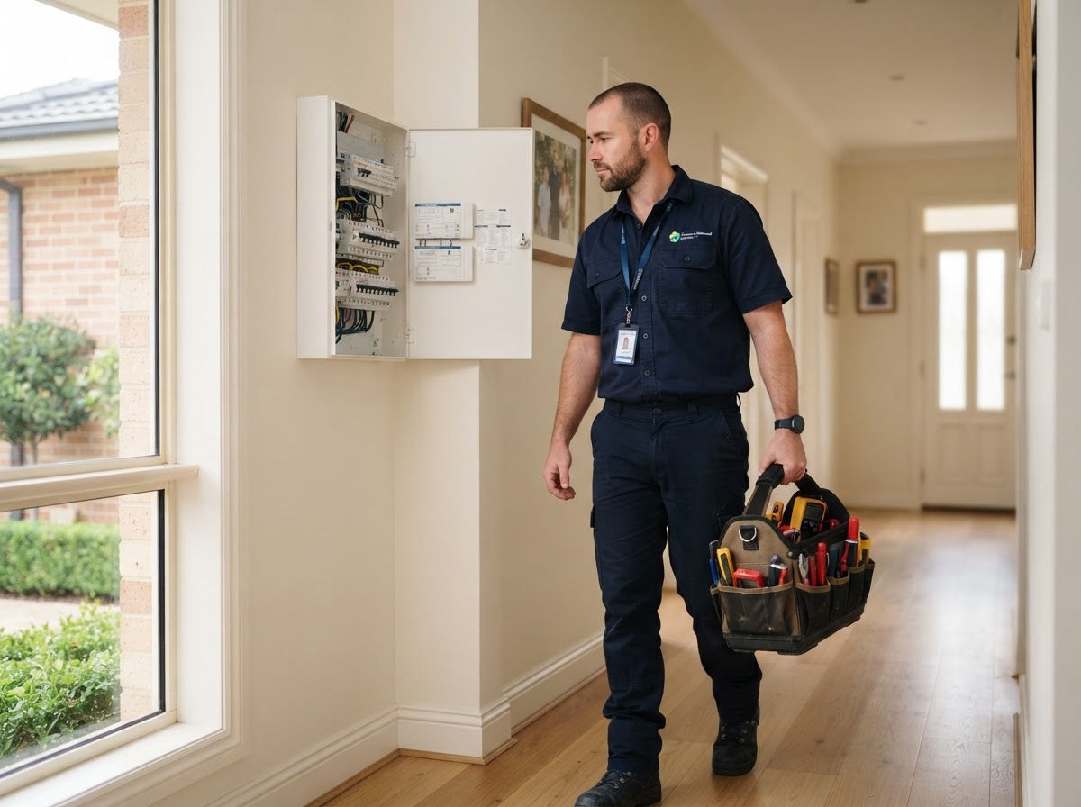 Electrician responding to an urgent electrical callout