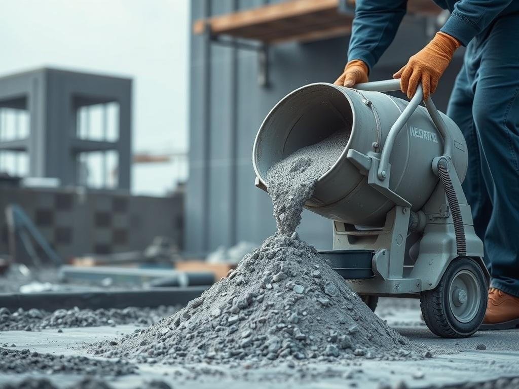 A high resolution of Nescrete concrete mix being prepared on