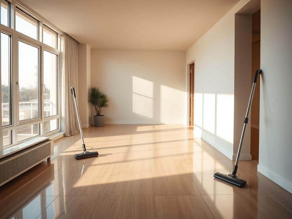 An empty apartment living room, showcasing a fresh and clean