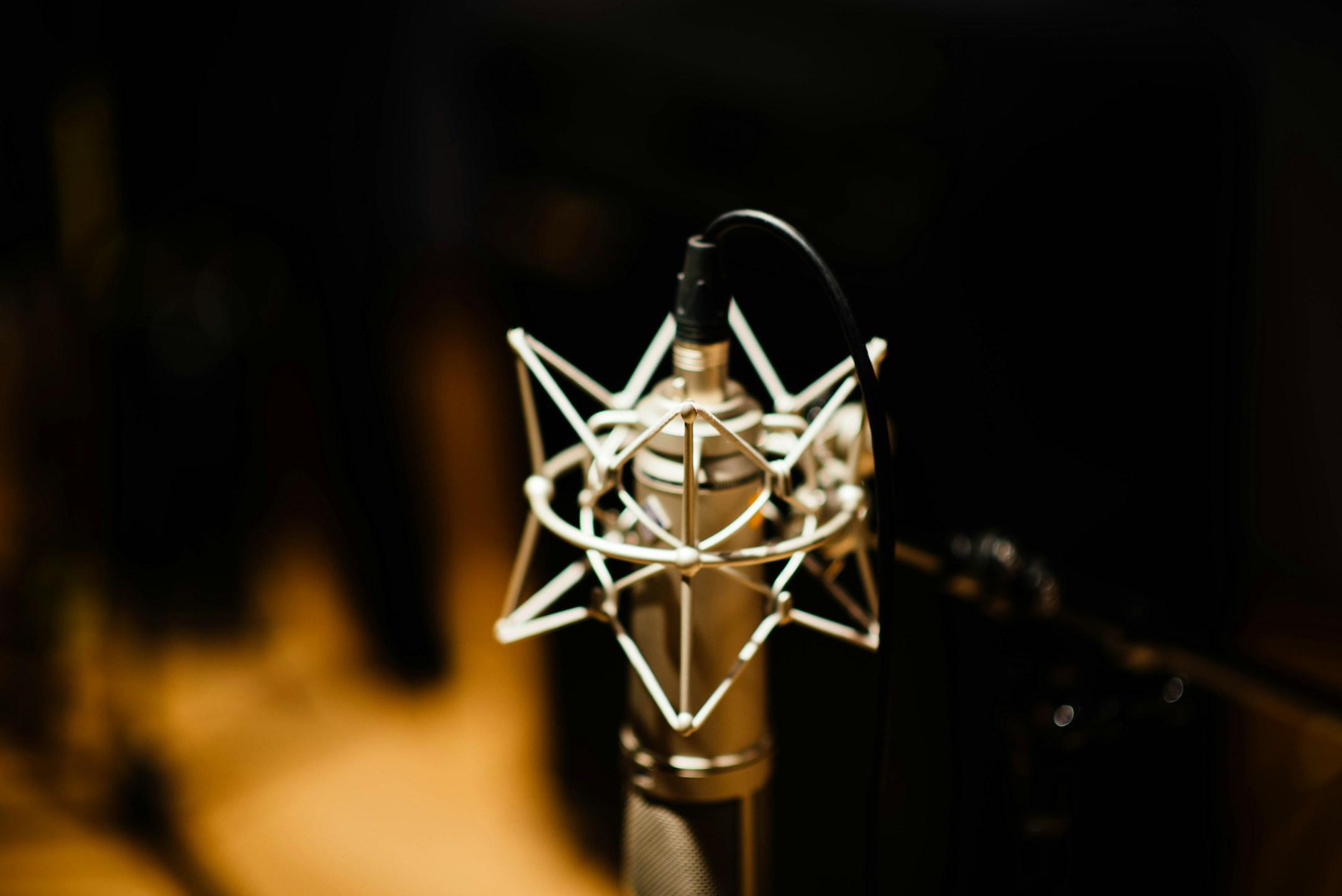Close up to microphone