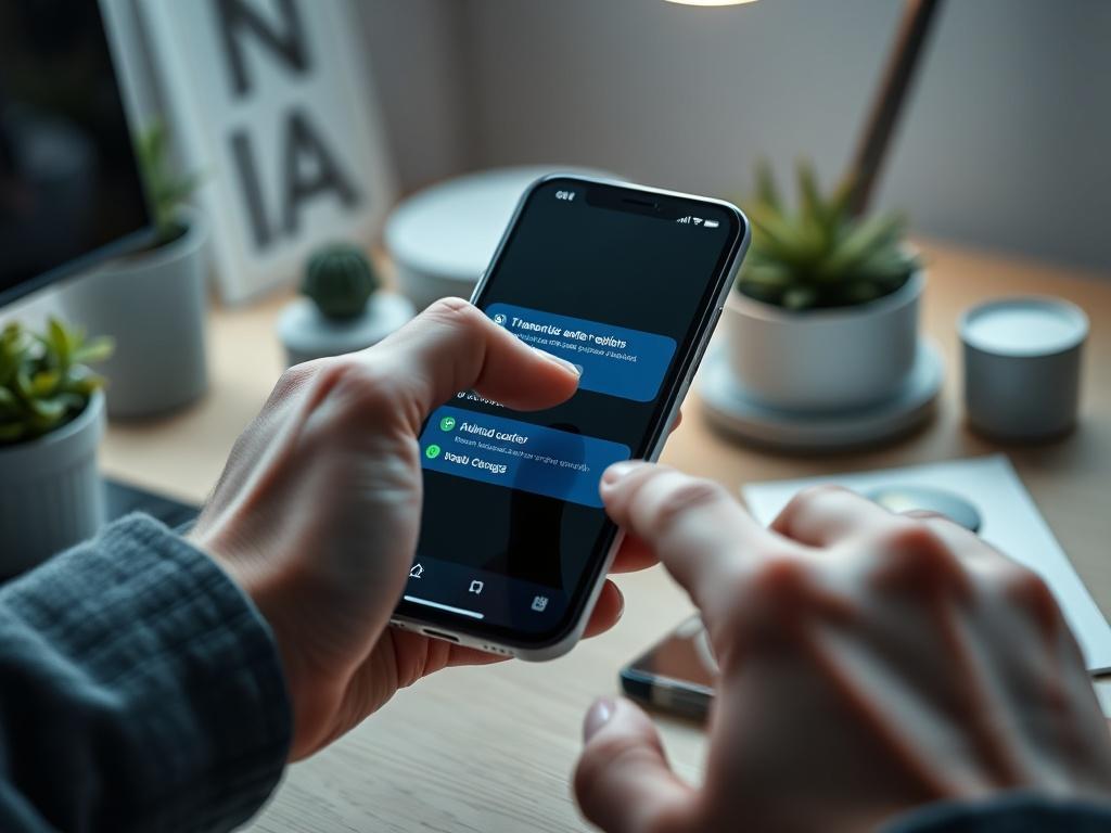 A close up of a smartphone displaying notifications about new