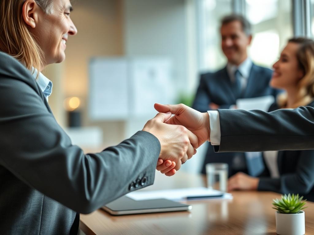 A close up shot of a confident and satisfied client