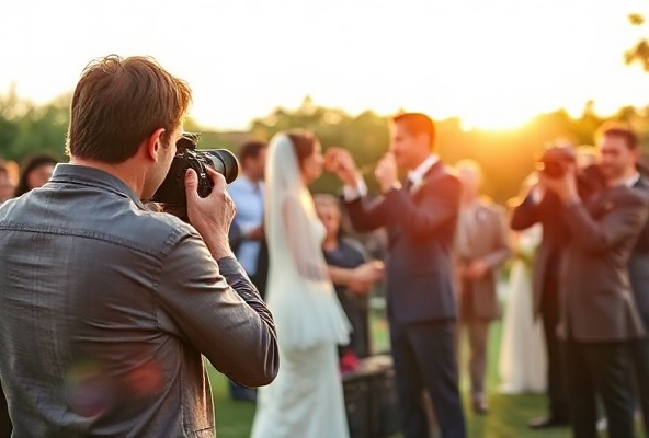 Photographer capturing wedding moments