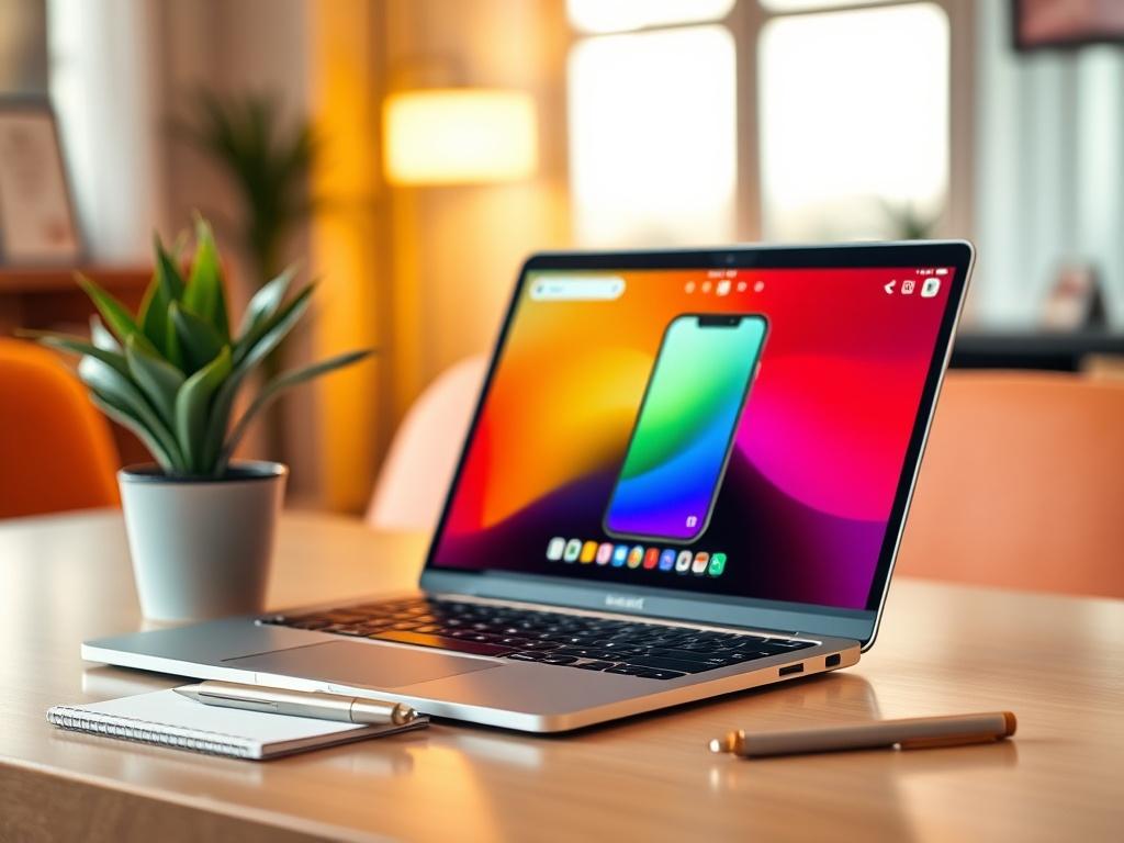 A hyper realistic close up shot of a modern laptop