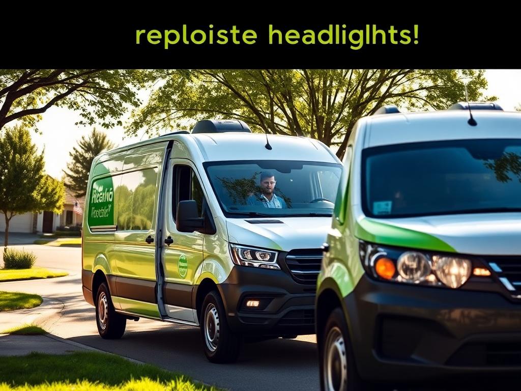 A mobile technician arriving at a customer's location in a